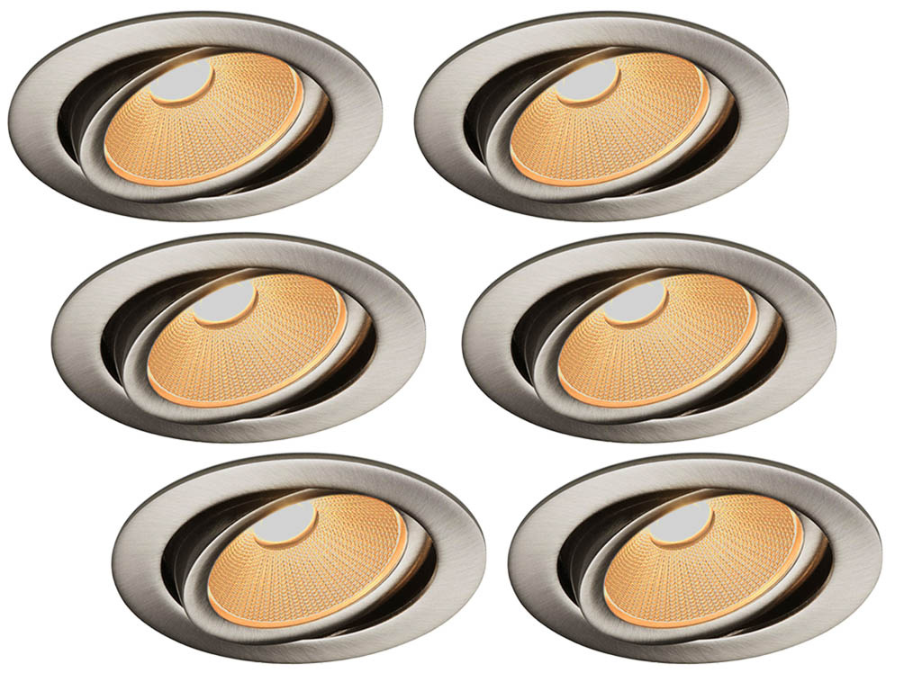 Set van 6 Inbouw Ledspot Oslo, 6 Watt, Dim to Warm Wit, IP44