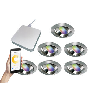 Starterset Smartverlichting :  6x Kleuren inbouw spots met Bridge