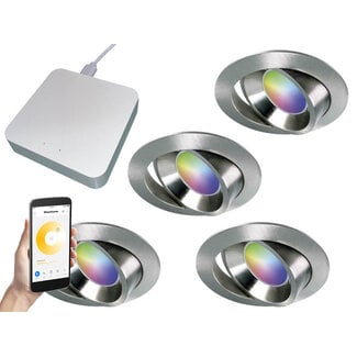 Starterset Smartverlichting :  4x Kleuren inbouw spots met Bridge