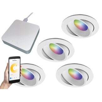 Starterset Smartverlichting :  4x Kleuren inbouw spots met Bridge