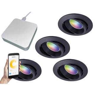 Starterset Smartverlichting :  4x Kleuren inbouw spots met Bridge