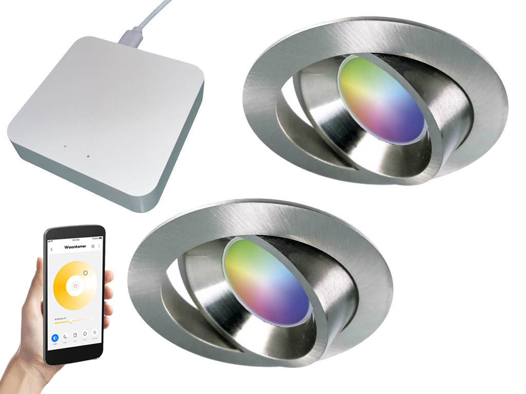 Starterset Smartverlichting : Kleuren inbouw spots met Bridge