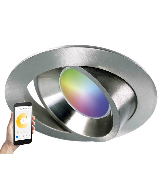 Smart Inbouwspot rvs kleur - RGB & Dimtone - 123ledspots