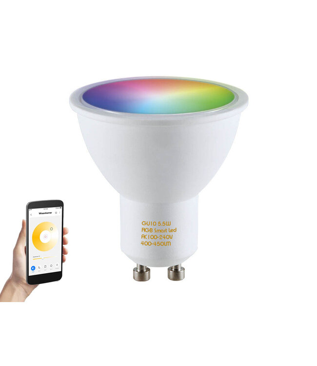 Dimbare RGB ledspot GU10 fitting, Hue en Zigbee Compatibel