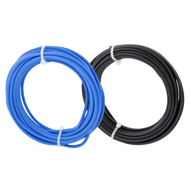 Installatiedraad  5 meter, set: blauw  -  zwart