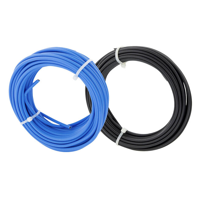 Installatiedraad  10 meter, set: blauw  -  zwart