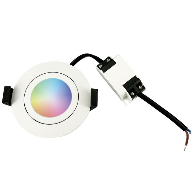 Smart Inbouw Ledspot Bali Wit, RGB en warm Wit.