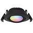Smart Inbouw Ledspot Bali Zwart, RGB en warm Wit.