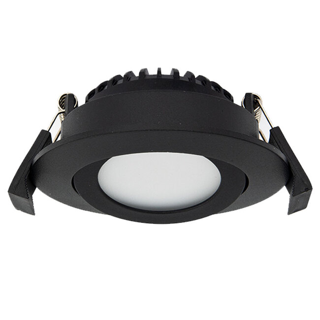 Smart Inbouw Ledspot Bali Zwart, RGB en warm Wit.