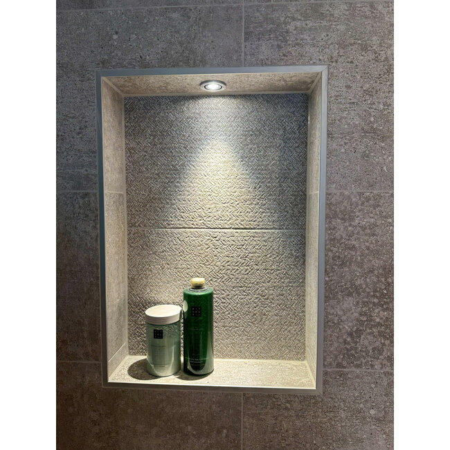 Dimbare mini inbouwLEDspot, warm wit, 1x3W Kantelbaar IP44