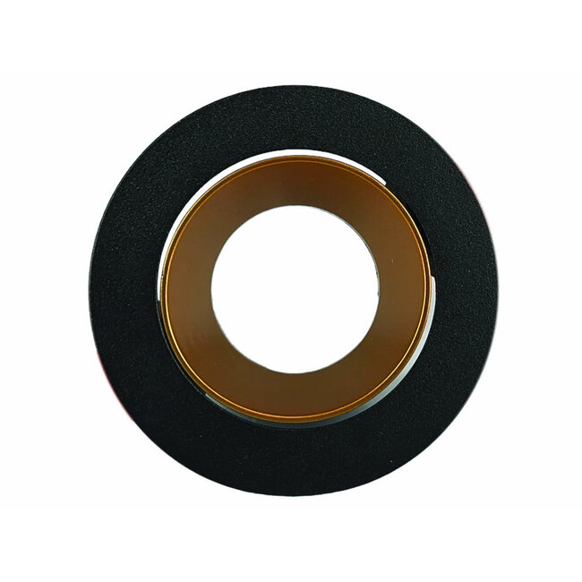 Inbouwspot armatuur - Zwart met goud kleurige uitvoering