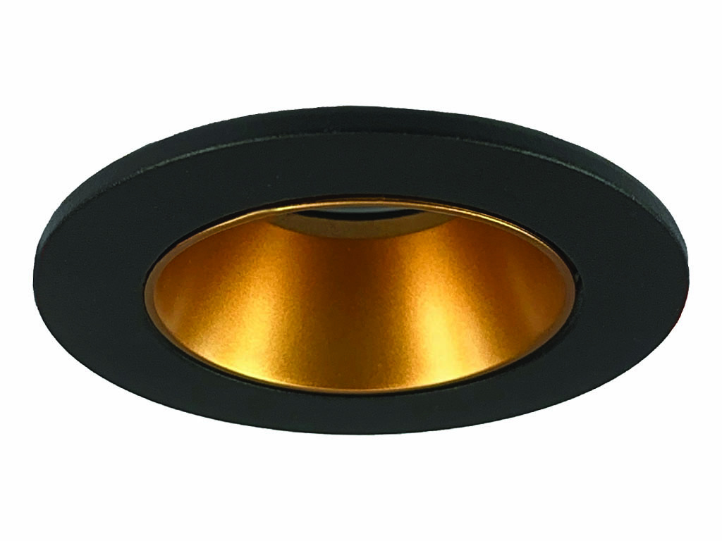 Inbouwspot armatuur - Zwart met goud kleurige uitvoering