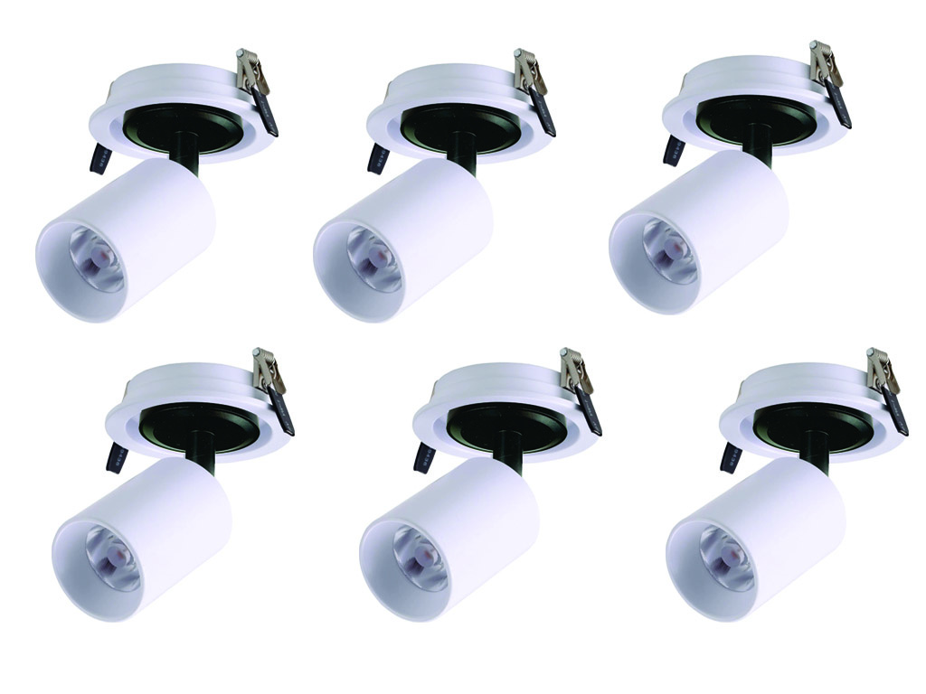 Set van 6 Inbouw led spot Rotterdam, 360 graden richtbaar
