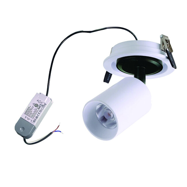 Set van 3, Dimbare inbouw led spot Rotterdam, 360 graden richtbaar. Wit