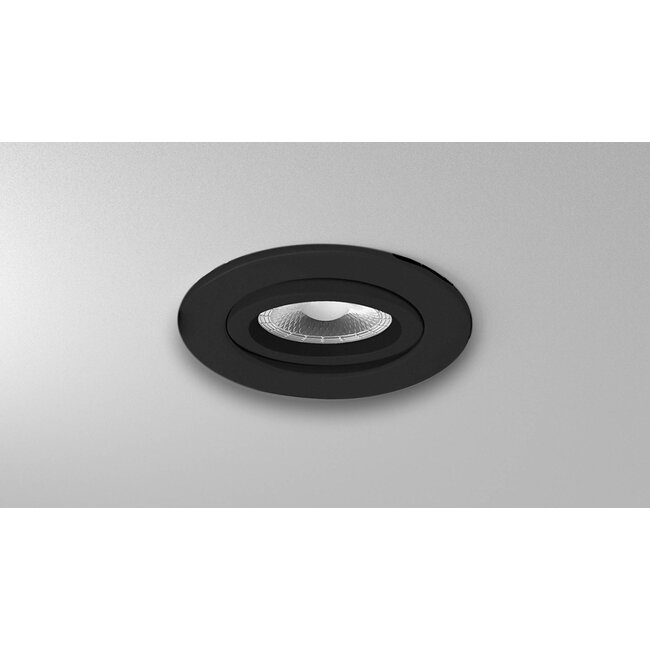 Set van 3 Inbouw Ledspot Dublin Zwart, 6 Watt, Dimbaar Warm wit licht  IP44