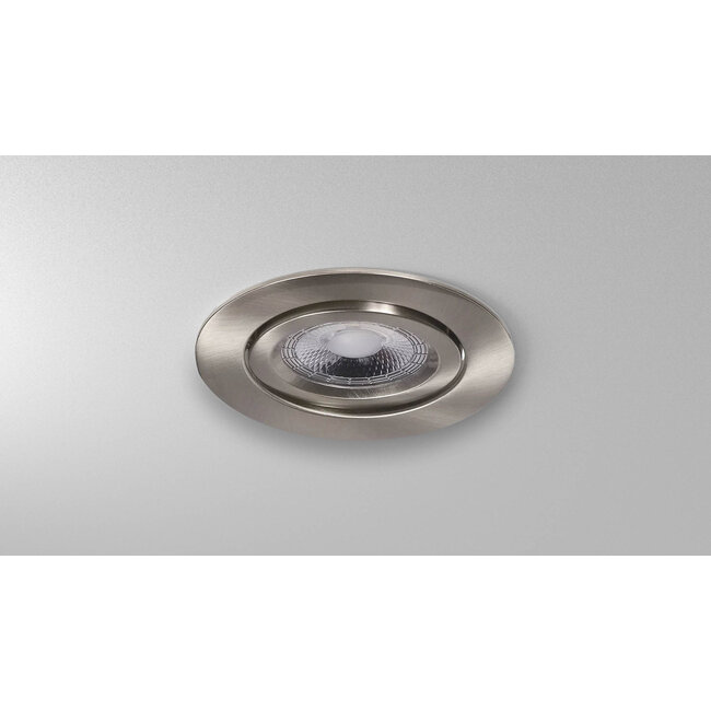 Set van 4 Inbouw Ledspot Dublin RVS kleur, 6 Watt, Dimbaar Warm Wit IP44