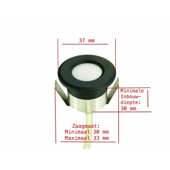 Microlux inbouwspots 2 Watt Wit