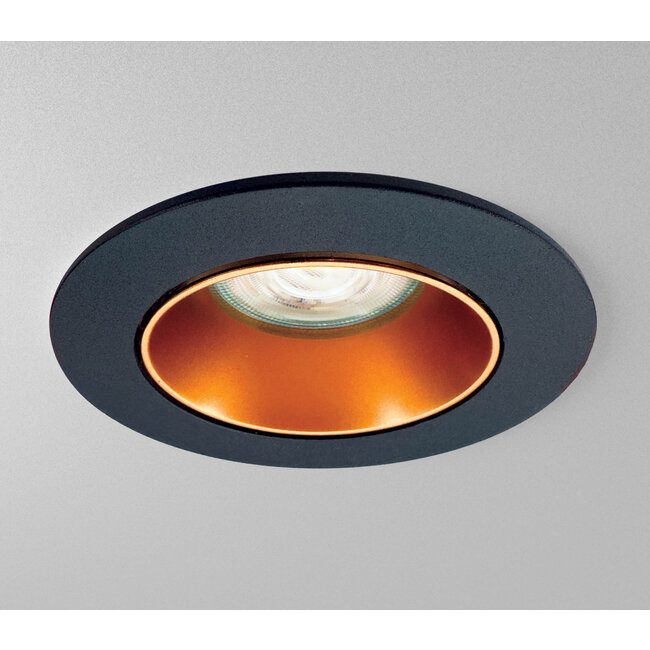 Zwart met goudkleur Inbouw Ledspot Aruba, 5 Watt, dimbaar