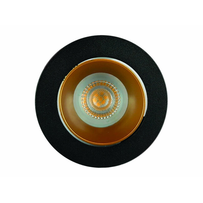 Set van 4 Zwart met goudkleur Inbouw Ledspot Aruba, 5 Watt