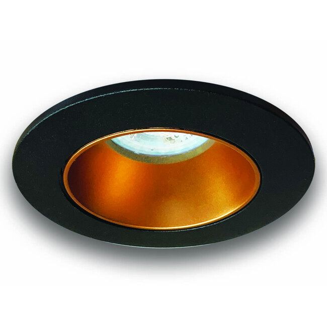 Set van 6 zwart met goudkleur Inbouw Ledspot Aruba, 5 Watt