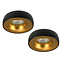 Set van 2 zwart met goudkleur Inbouw Ledspot Samos, 5 Watt