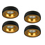 Set van 4 zwart met goudkleur Inbouw Ledspot Samos, 5 Watt
