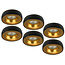 Set van 6 zwart met goudkleur Inbouw Ledspot Samos, 5 Watt