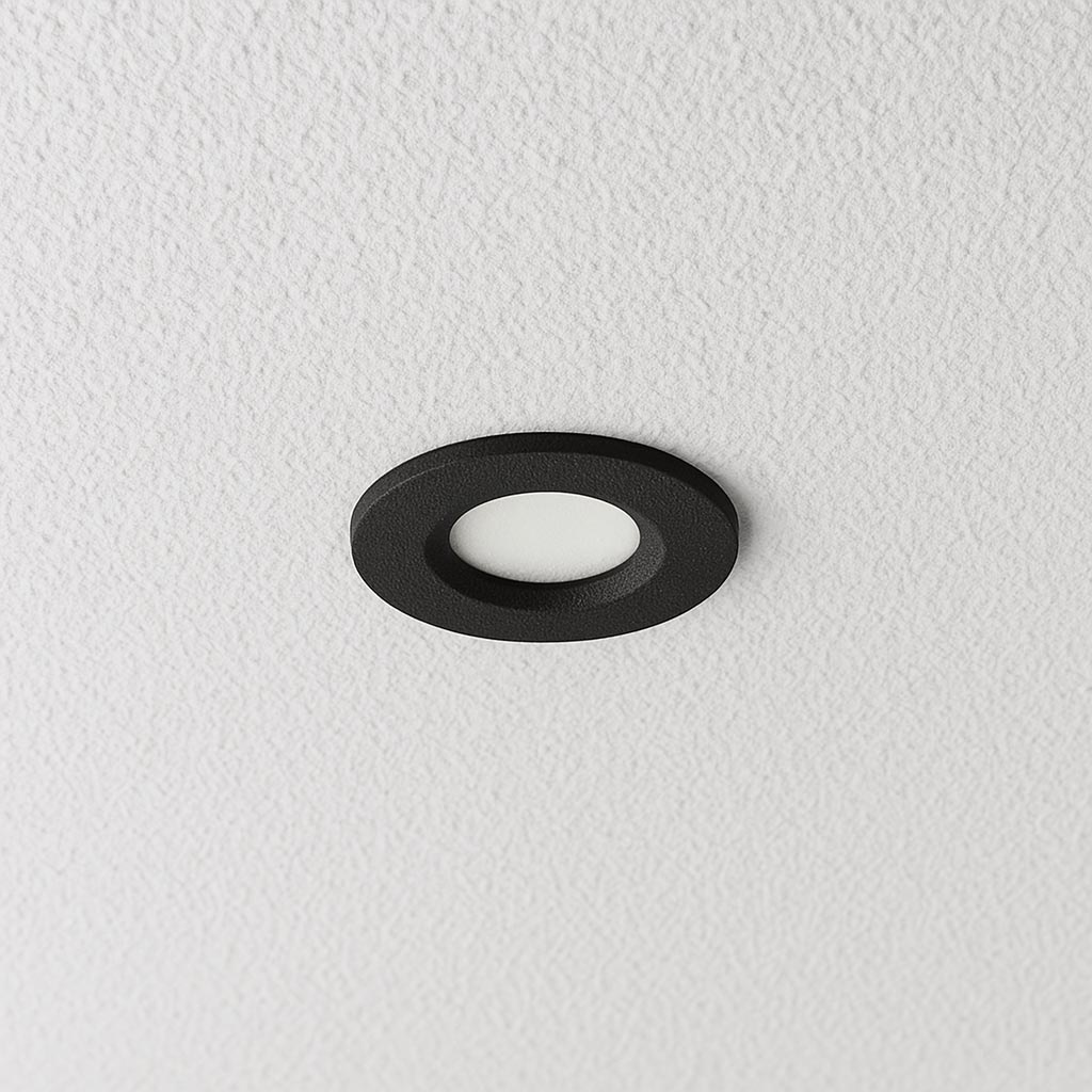 Microlux inbouwspots 2 Watt Zwart