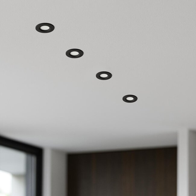 Microlux inbouwspots 2 Watt Zwart