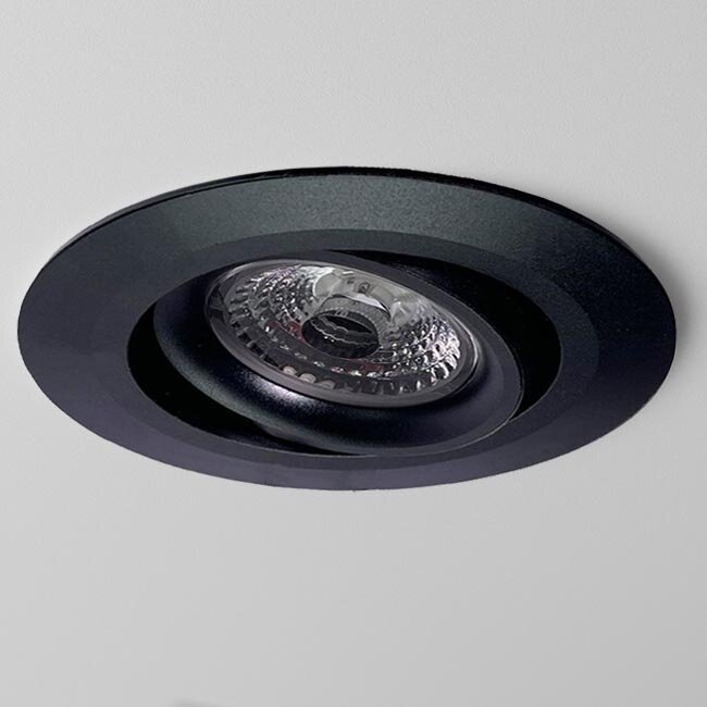 Inbouw LEDspot Parijs, Warm wit licht, dimbaar, 8 Watt, kantelbaar, Zwart