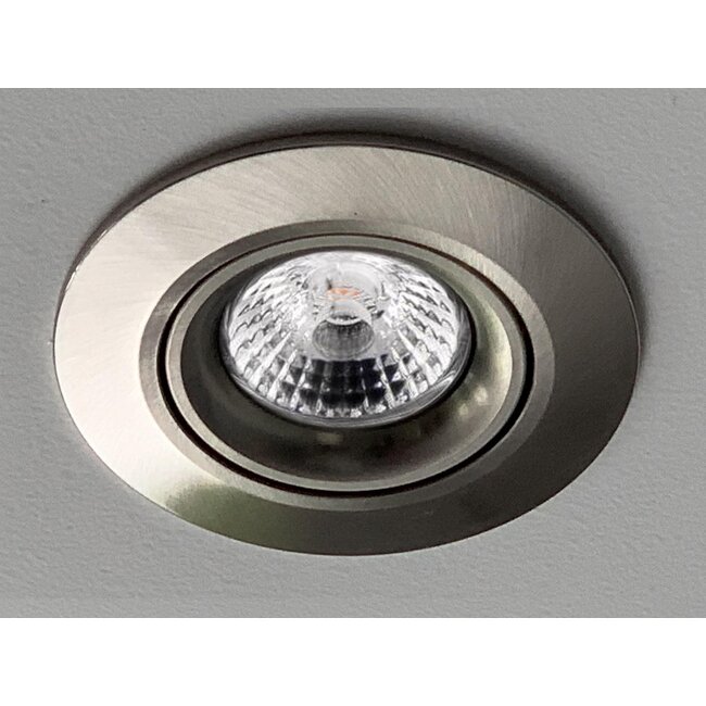 Inbouw LEDspot Parijs, Warm wit licht, dimbaar, 8 Watt, kantelbaar, RVS