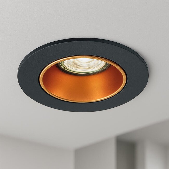 Zwart met goudkleur Inbouw Ledspot Aruba, 5 Watt, dimbaar