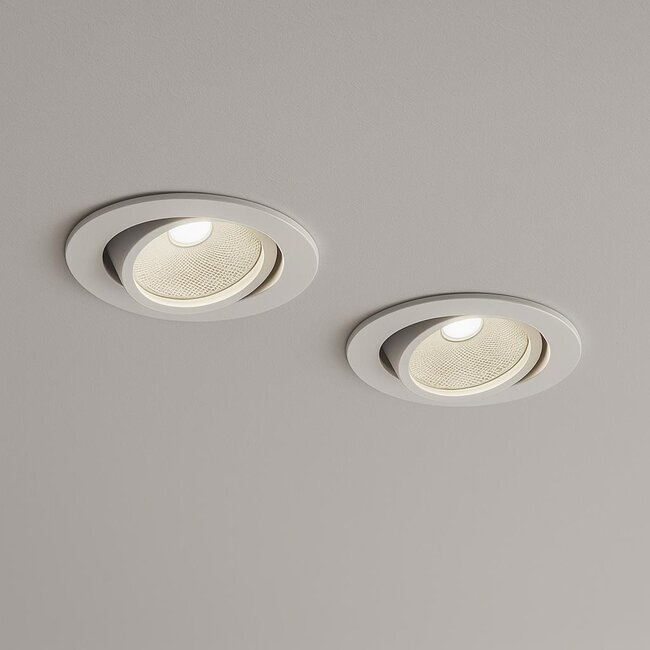 Set van 2 Witte Inbouw Ledspot Oslo, 6 Watt, Dimbaar Warm Wit IP44