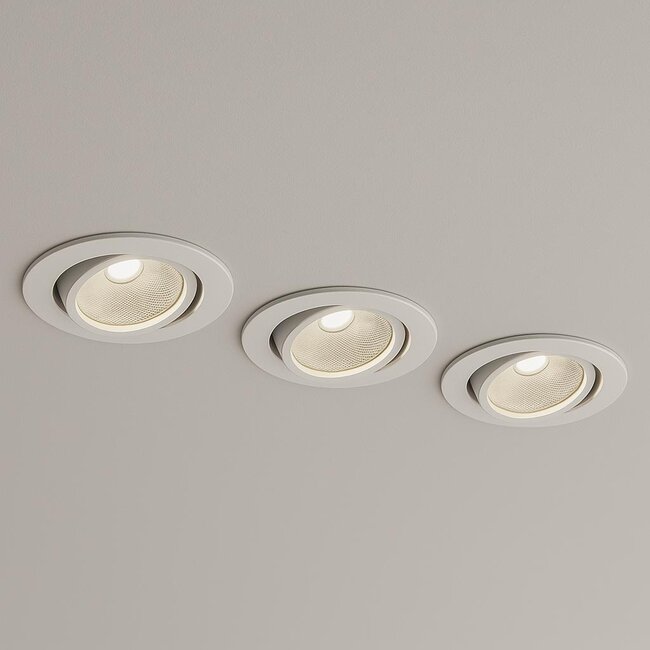 Set van 3 Witte Inbouw Ledspot Oslo, 6 Watt, Dimbaar Warm Wit IP44