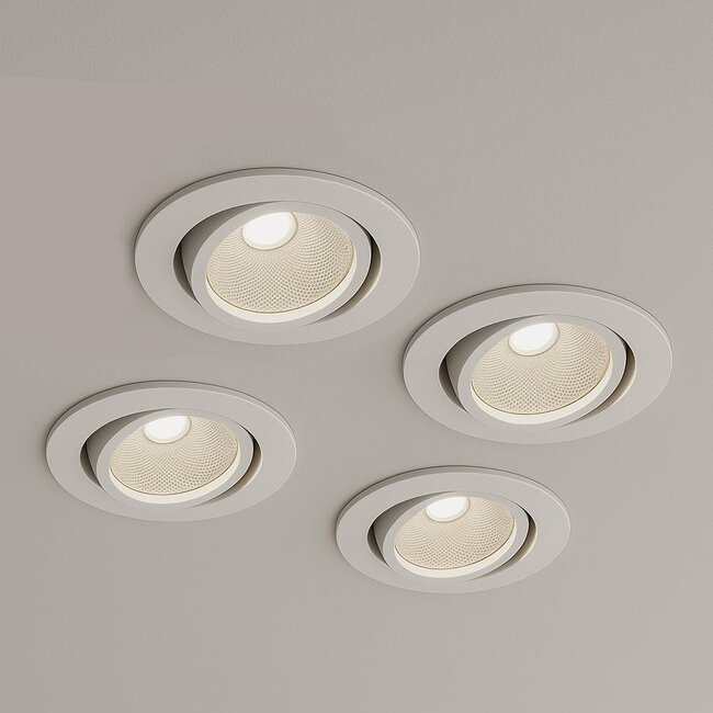 Set van 4 Witte Inbouw Ledspot Oslo, 6 Watt, Dimbaar Warm Wit IP44