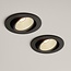 Set van 2 Zwarte Inbouw Ledspot Oslo, 6 Watt, Dimbaar Warm Wit IP44