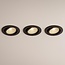 Set van 3 Zwarte Inbouw Ledspot Oslo, 6 Watt, Dimbaar Warm Wit IP44