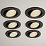 Set van 6 Zwarte Inbouw Ledspot Oslo, 6 Watt, Dimbaar Warm Wit IP44