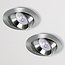 Set van 2 RVS LED inbouwspots BRUGGE 5W dimbaar, kantelbaar, warmwit licht.