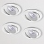 Set van 4 witte LED inbouwspots BRUGGE 5W dimbaar, kantelbaar, warmwit licht.