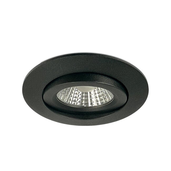 Set van 2 Inbouw Ledspot Praag zwart, 5 Watt, Dimbaar, Warm Wit licht , IP44