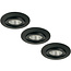 Set van 3 Inbouw Ledspot Praag zwart, 5 Watt, Dimbaar, Warm Wit licht , IP44 Set van 3 Inbouw Ledspot Praag zwart, 5 Watt, Dimbaar, Warm Wit licht , IP44
