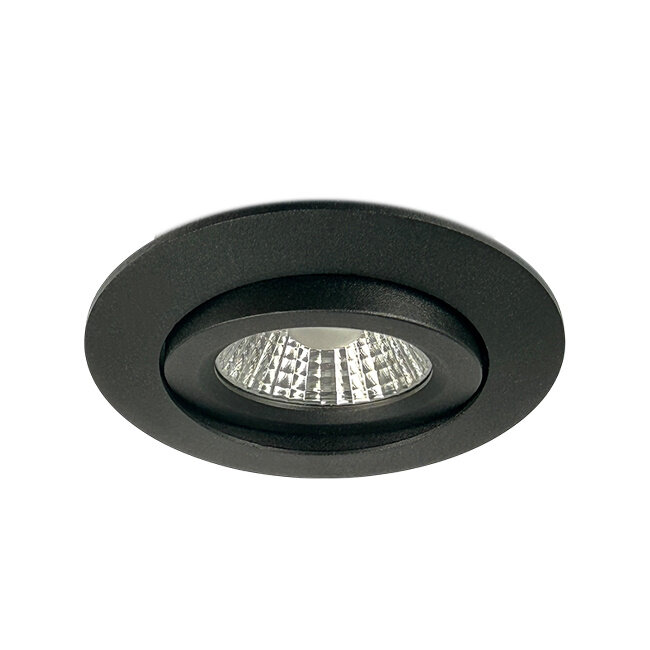 Set van 3 Inbouw Ledspot Praag zwart, 5 Watt, Dimbaar, Warm Wit licht , IP44