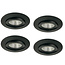 Set van 4 Inbouw Ledspot Praag zwart, 5 Watt, Dimbaar, Warm Wit licht , IP44