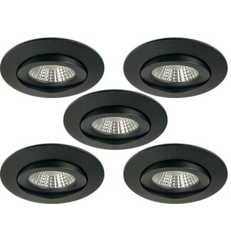 Set van 5Inbouw Ledspot Praag, 5 Watt, IP44