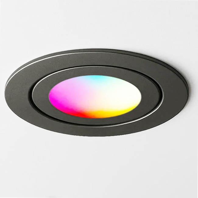 Smart Inbouw Ledspot Bali, RGB en warm wit in Gun Metal kleur.