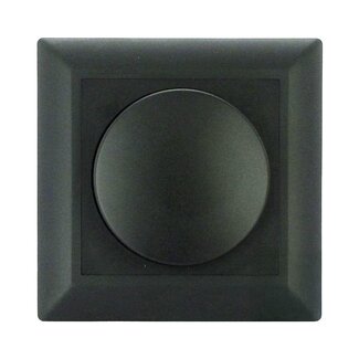 Ecodim Afdekplaat met draaiknop, zwart, voor draaidimmers