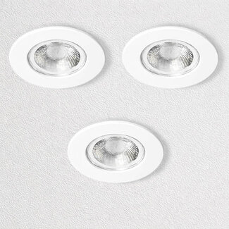 Kosnic Set van 3 Witte Inbouw Ledspot Erta, 6 Watt, Dimbaar,  IP65