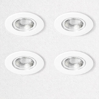 Kosnic Set van 4 Witte Inbouw Ledspot Erta, 6 Watt, Dimbaar,  IP65