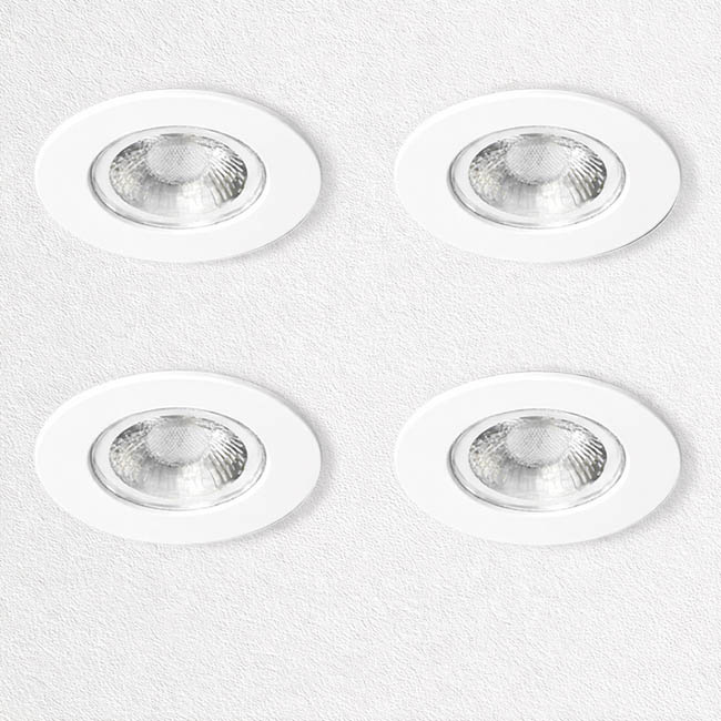 Set van 4 Witte Inbouw Ledspot Erta, 6 Watt, Dimbaar, - 123ledspots BV